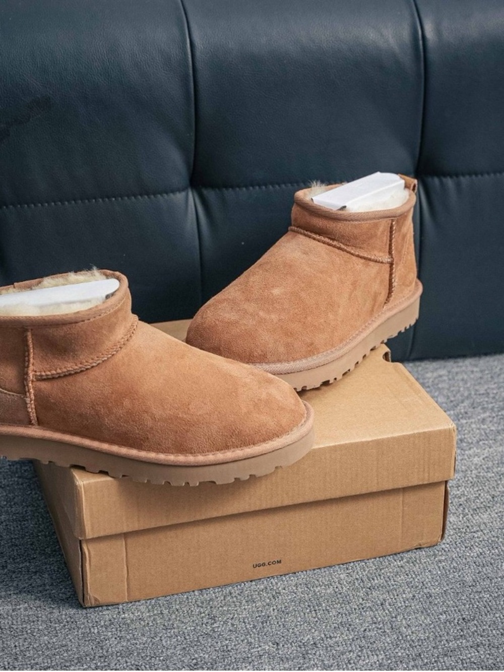 UGG Mini Suede Ankle Boots - Chestnut Brown